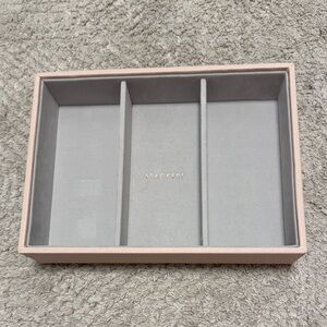 Stackers Classic Deep 3 Section Tray Blush Pink and Gray Jewelry Organizer